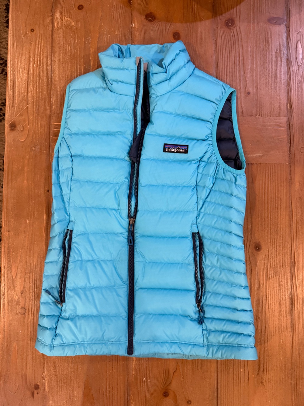 Patagonia Light Blue Quilted Down Vest